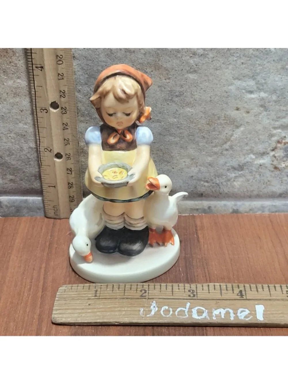 Vintage Goebel Hummel Figurine Be Patient 197 TMK 6 Germany Girl Geese Ducks